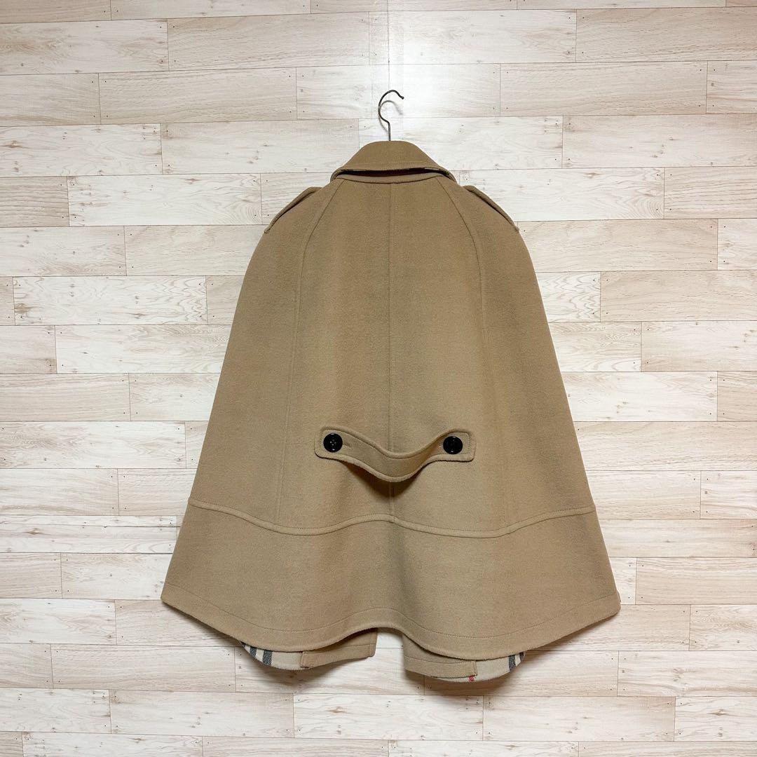 ✨BURBERRY ポンチョ ウール コート ケープ 裏チェック レディース✨