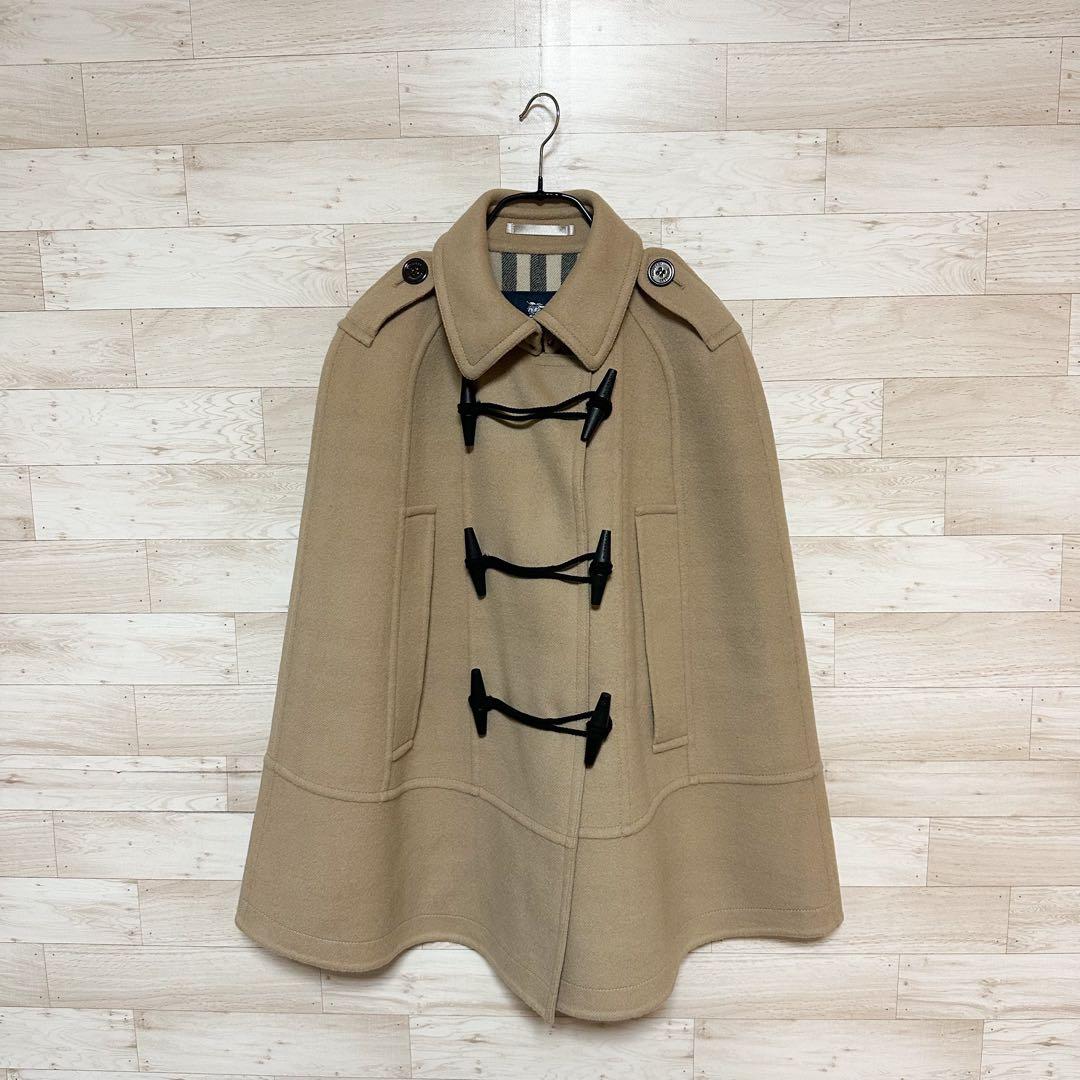 ✨BURBERRY ポンチョ ウール コート ケープ 裏チェック レディース✨