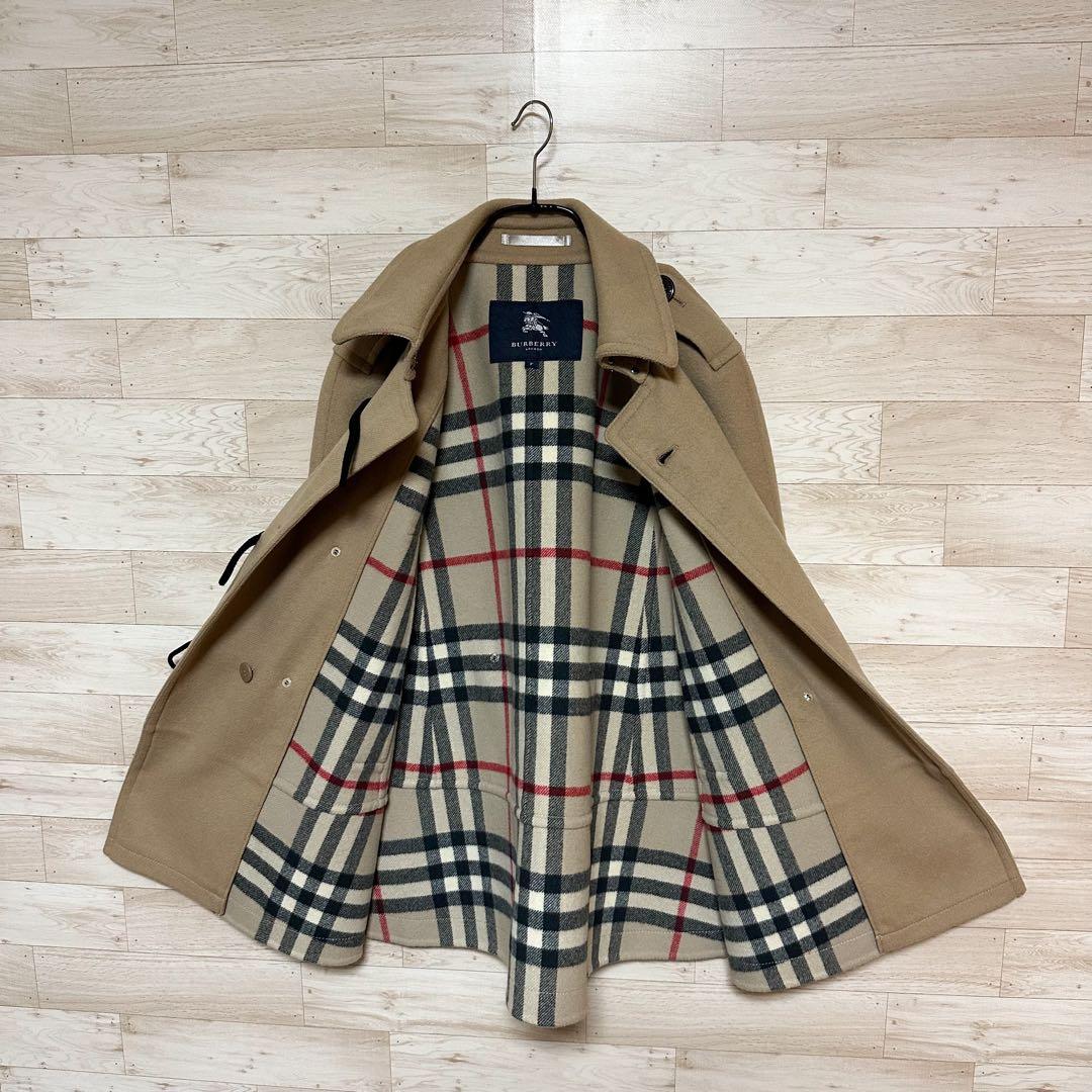 ✨BURBERRY ポンチョ ウール コート ケープ 裏チェック レディース✨