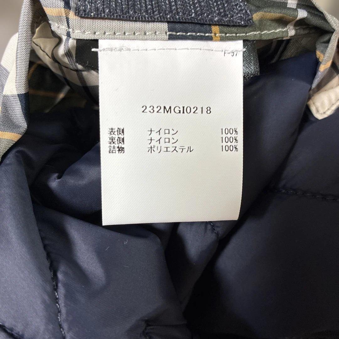Barbour ネイビー キルティングダウンベスト XL