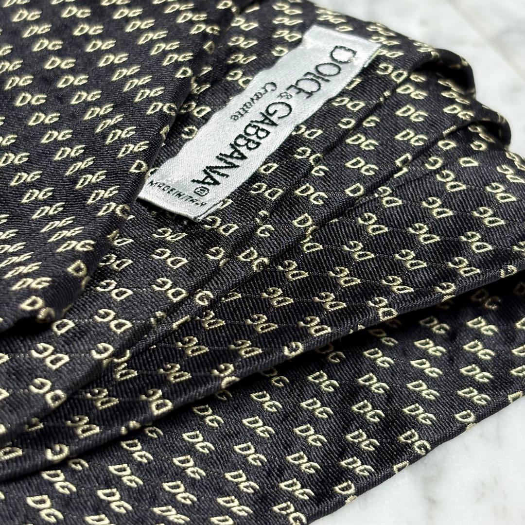 DOLCE&GABBANA ネクタイ ブラック ロゴ柄