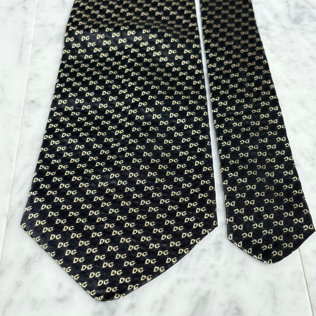 DOLCE&GABBANA ネクタイ ブラック ロゴ柄