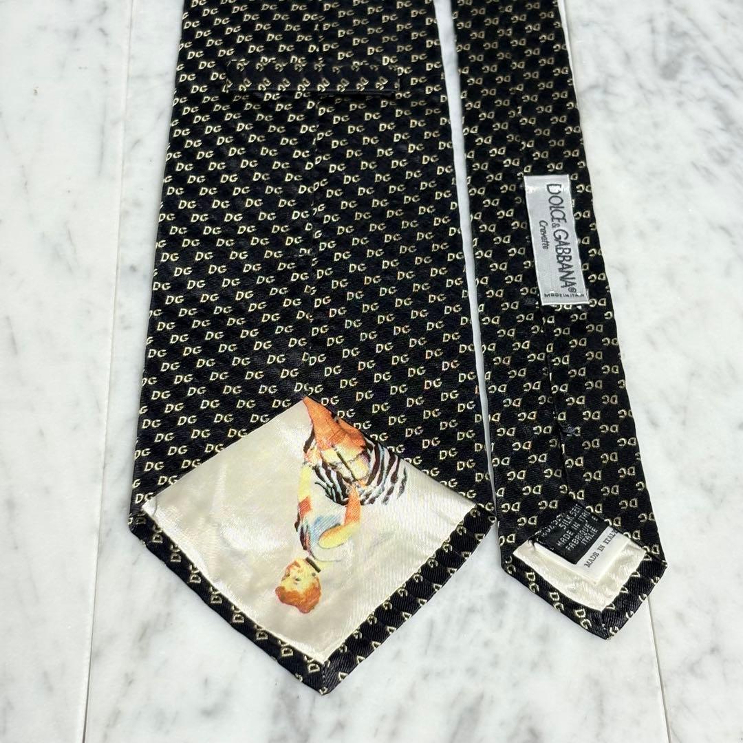 DOLCE&GABBANA ネクタイ ブラック ロゴ柄