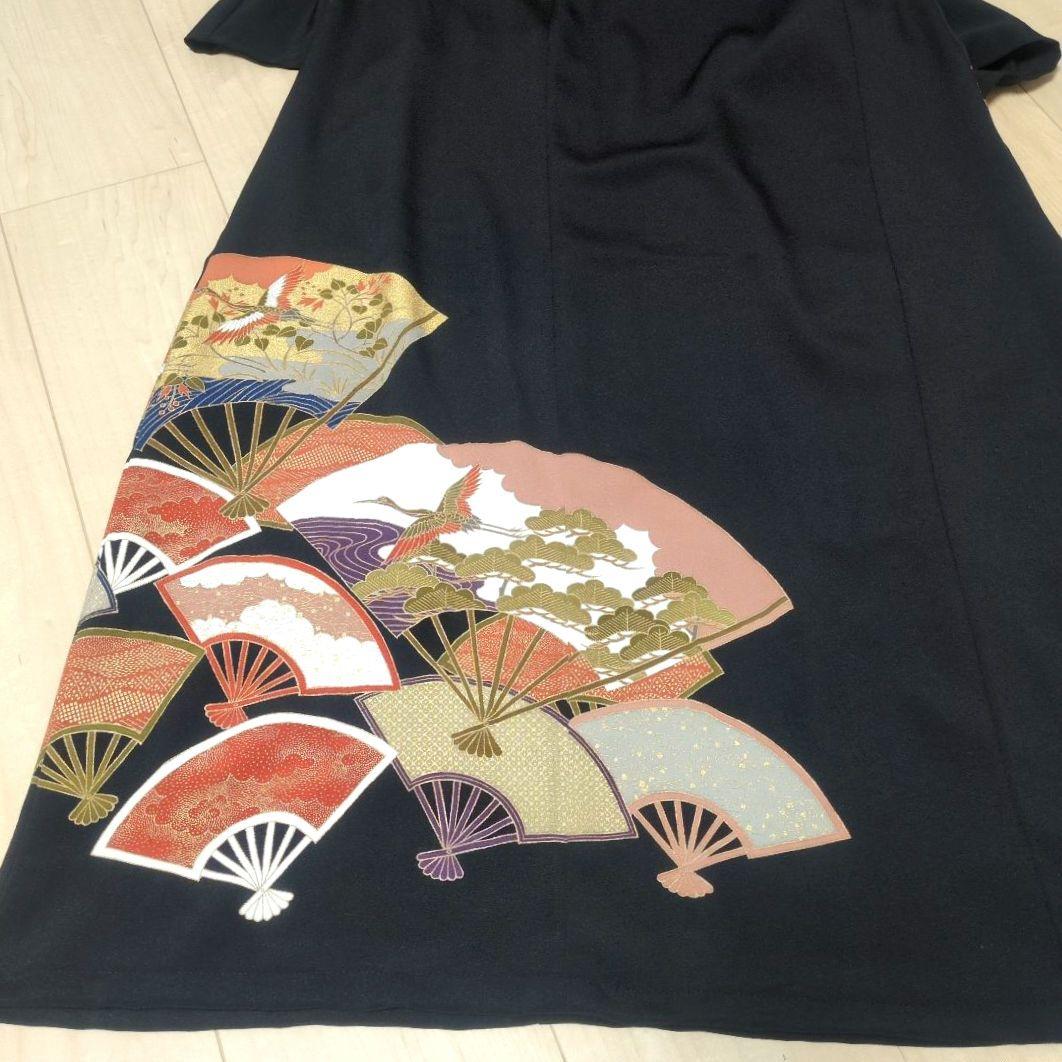 SALE☆扇と吉祥 留袖リメイクフレアドレス