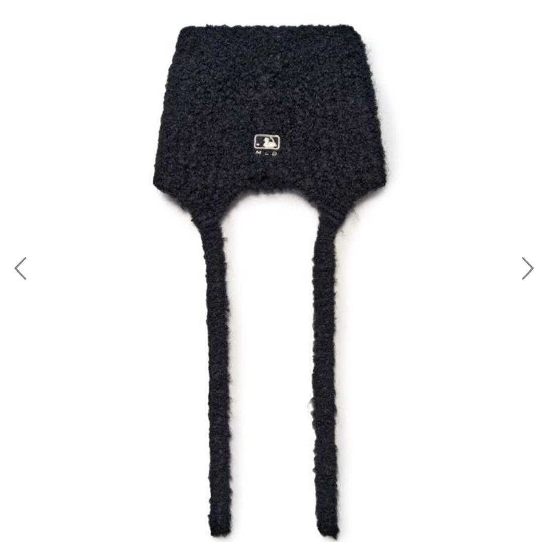 MLB Miyaong Ear Flap Beanie 黒　猫耳　韓国　NY