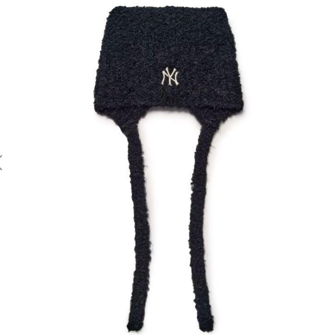 MLB Miyaong Ear Flap Beanie 黒　猫耳　韓国　NY