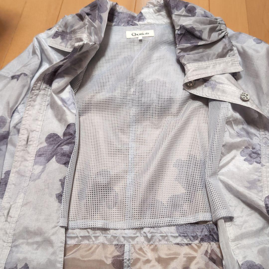 Chamois 花柄グレー レインコート