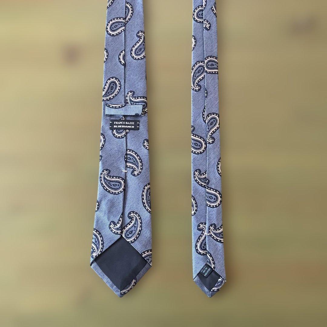 FRANCO BASSI ペイズリー シルクネクタイ