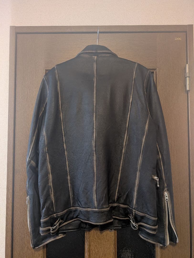 ナノユニバース　ブラック ライダースジャケット　革ジャン