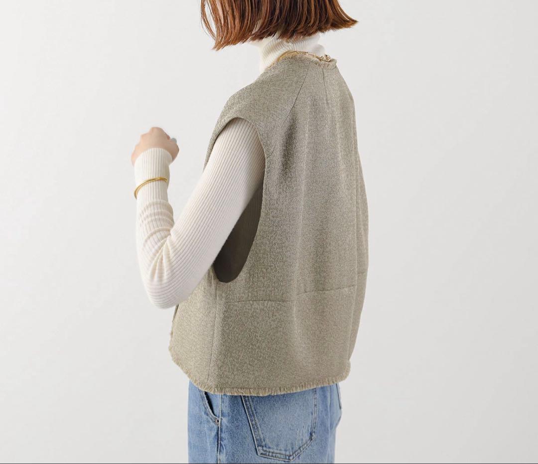 CHIGNON シニヨン ベスト　ツイード フリンジ ジレ