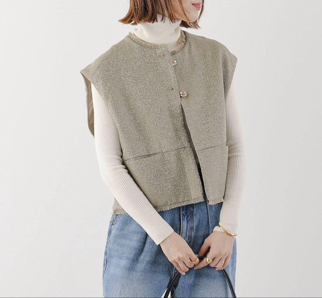 CHIGNON シニヨン ベスト　ツイード フリンジ ジレ