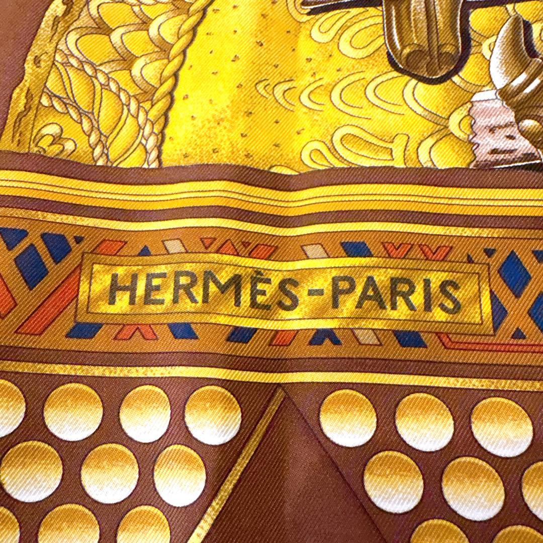 L'OR DES CHEFS 首長達の金　エスニックデザイン スカーフ ブラウン