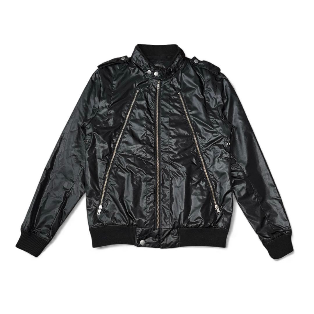 ジャケット・アウター 00s archive nylon zip riders jacket y2k