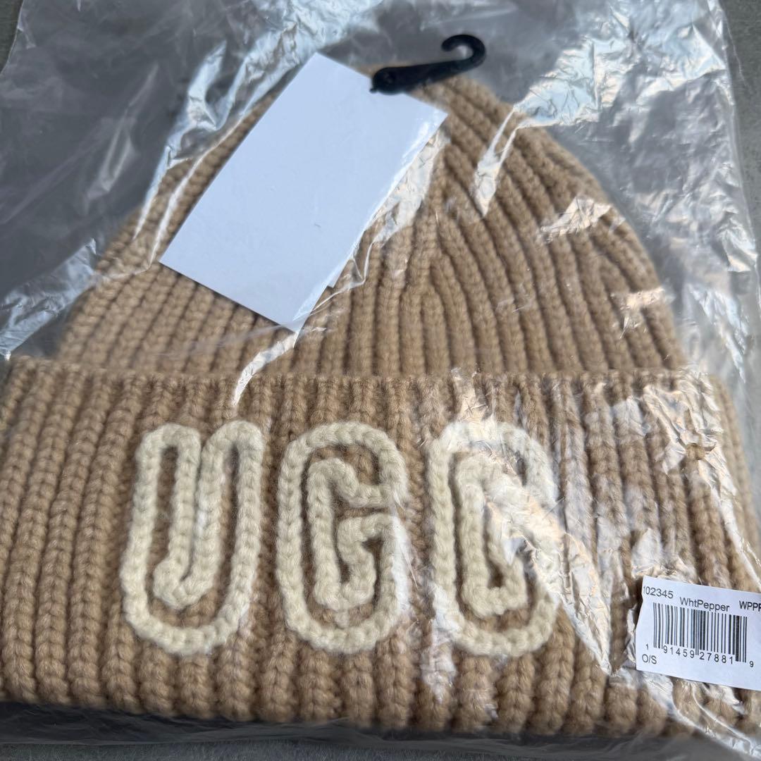 【UGG】ニット帽＆マフラーセット＊white pepper＊新品正規品