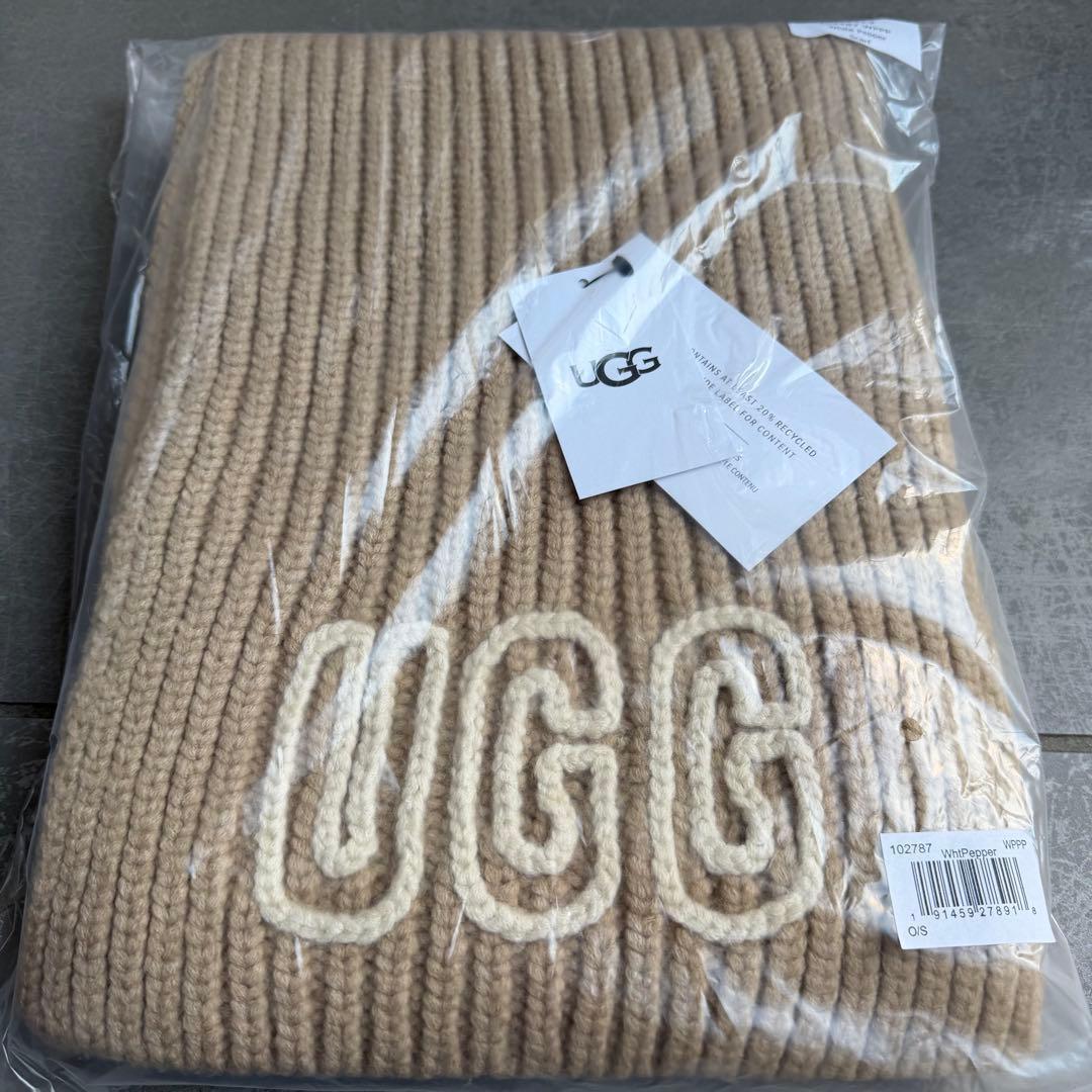 【UGG】ニット帽＆マフラーセット＊white pepper＊新品正規品