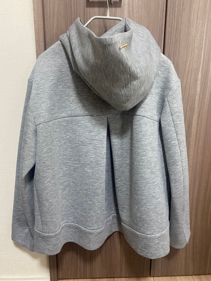 NOLLEY'S ウォッシャブルエアボールフードブルゾン　グレー