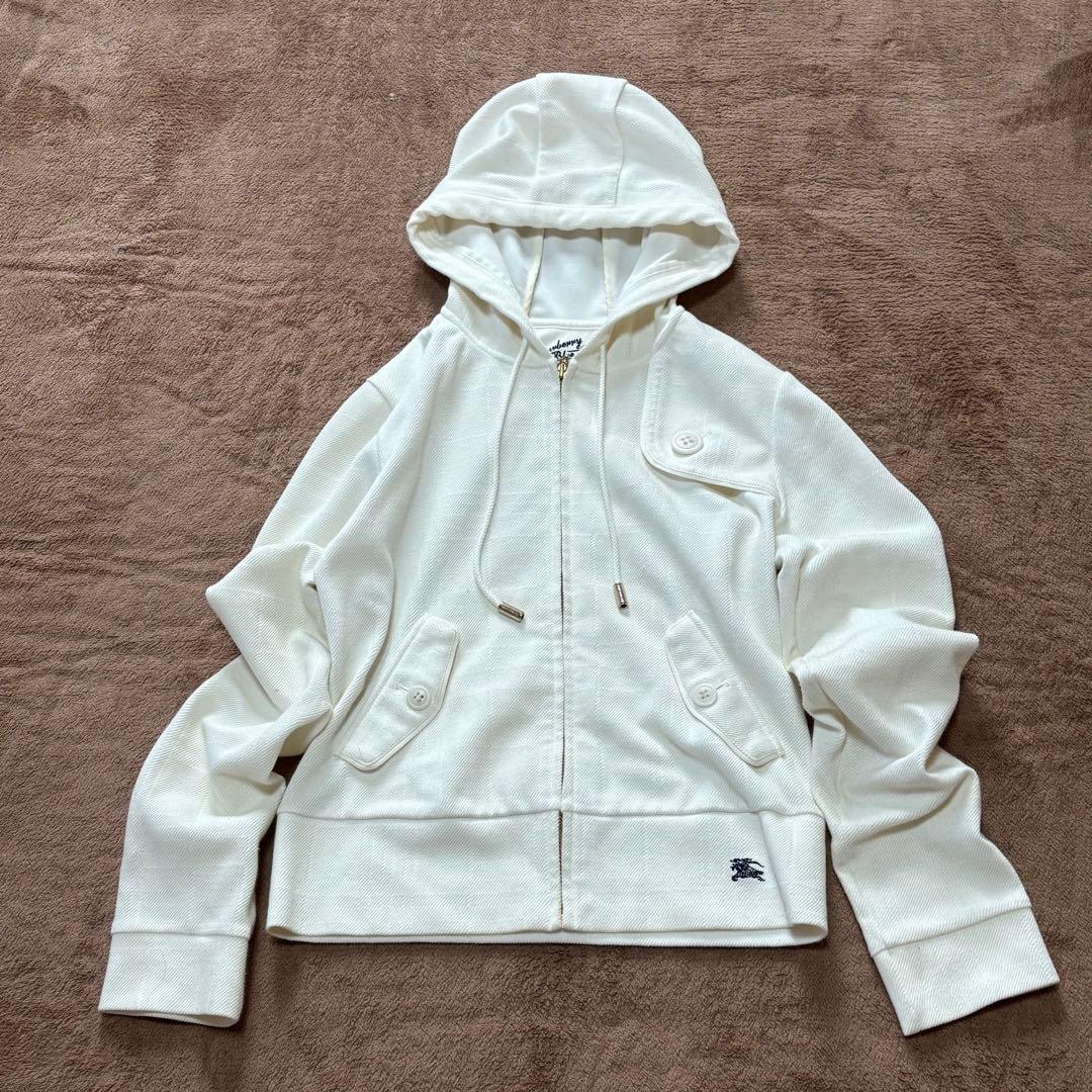 ⭐️BURBERRY LONDON⭐️BLUE LABELフルジップパーカー 白