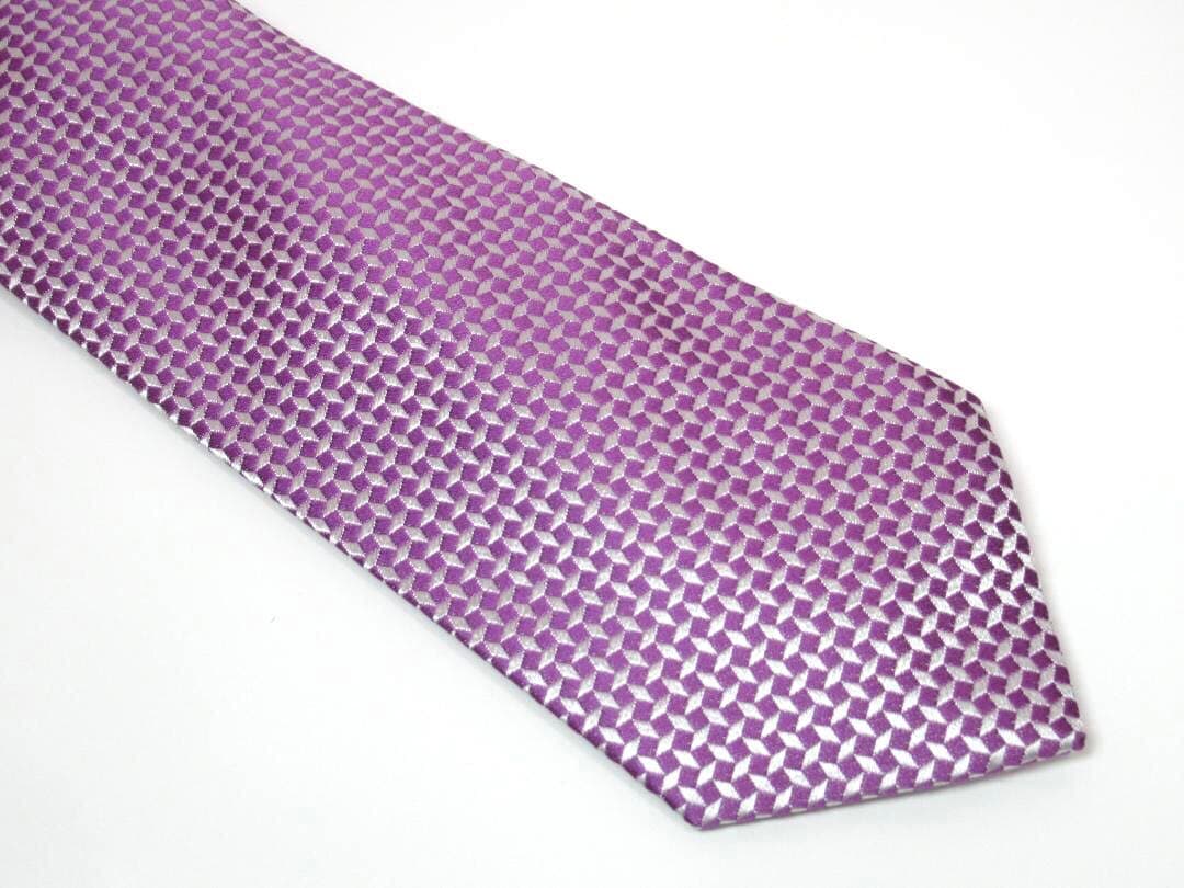 TURNBULL&ASSER ターンブル＆アッサー ネクタイ パープル×シルバー