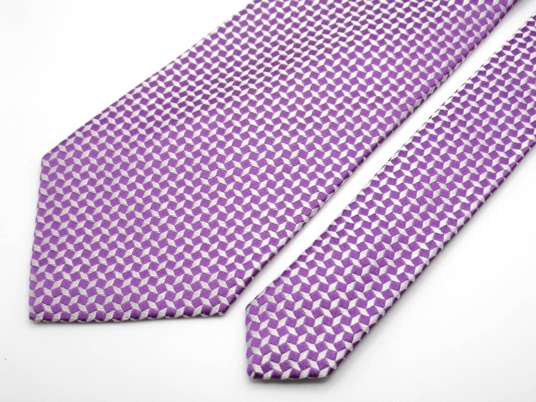 TURNBULL&ASSER ターンブル＆アッサー ネクタイ パープル×シルバー