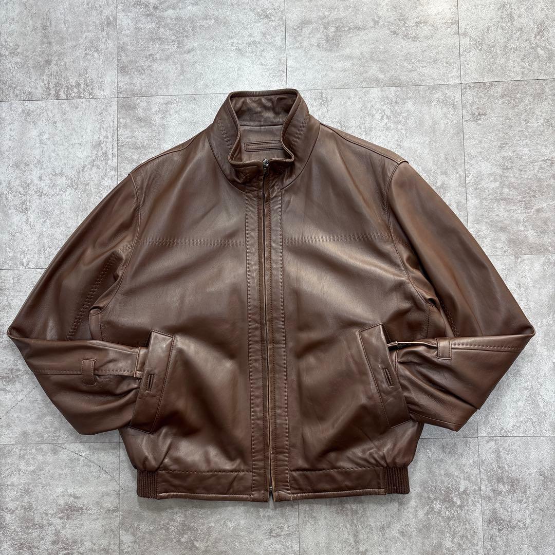 80s〜90s BALMAIN leather bomber jacket L
