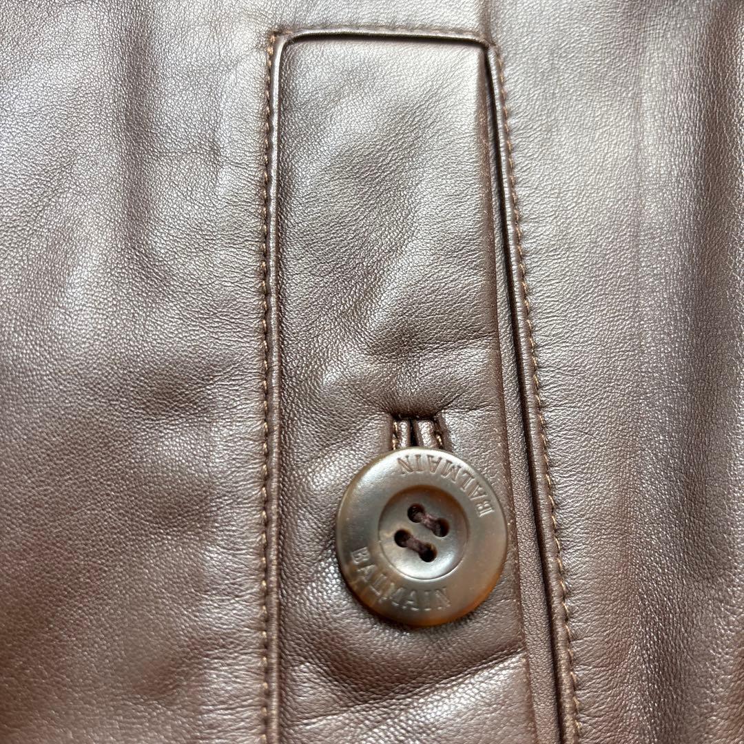 80s〜90s BALMAIN leather bomber jacket L