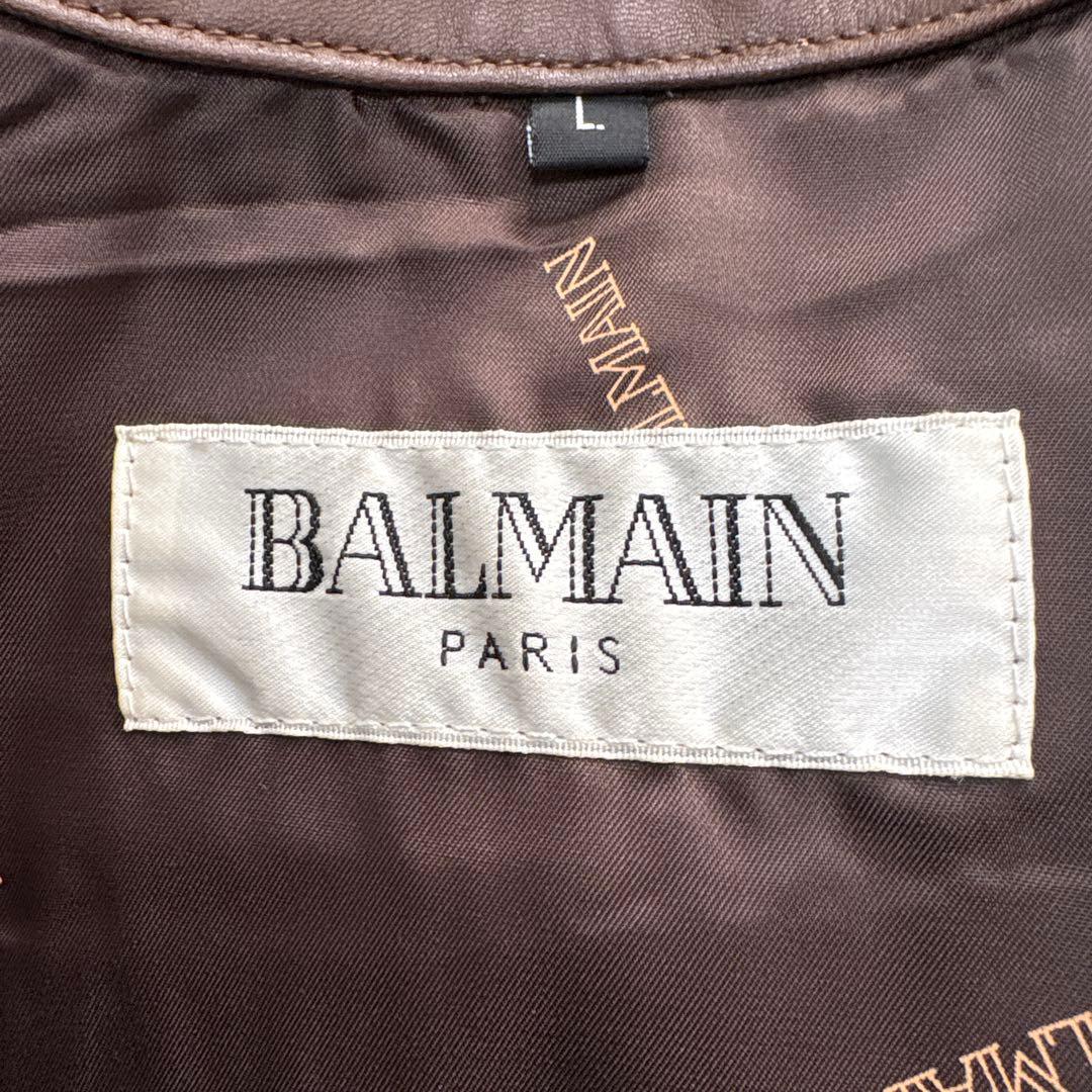 80s〜90s BALMAIN leather bomber jacket L