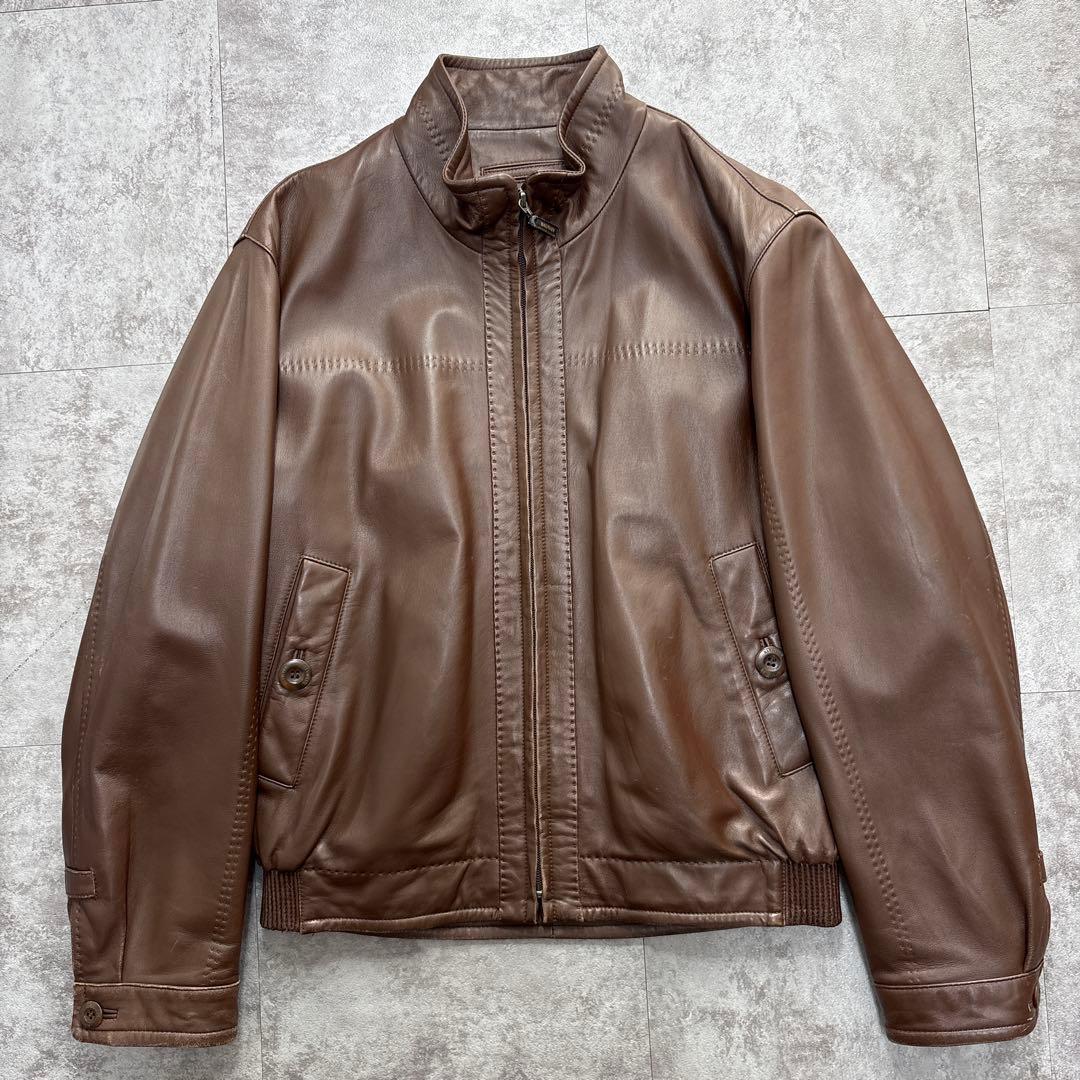 80s〜90s BALMAIN leather bomber jacket L