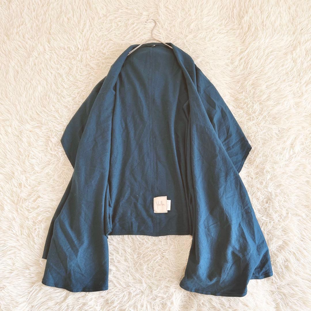 《シビラ》 (M) ウールロングケープジレ ボタンレス クラシカル 日本製 上品