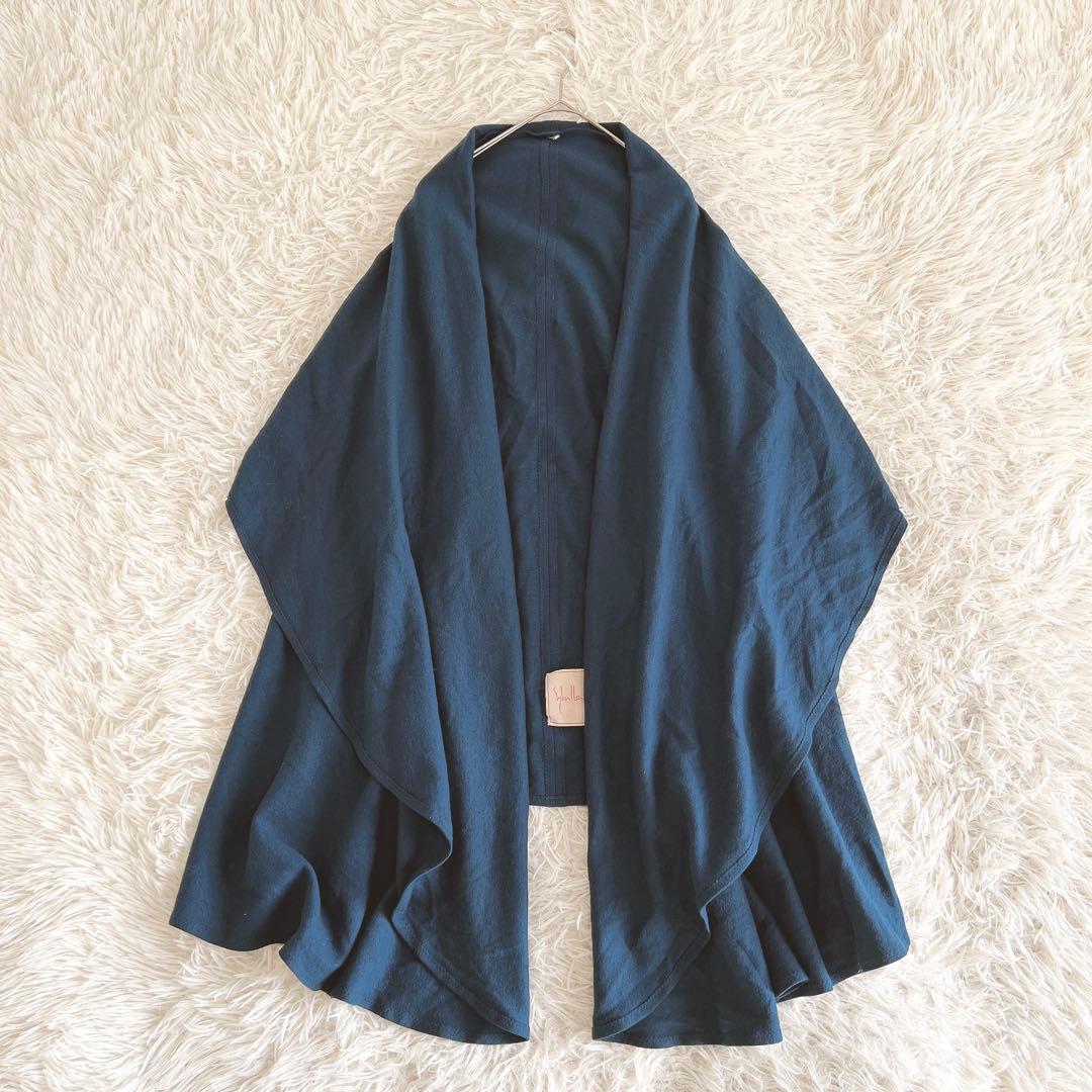 《シビラ》 (M) ウールロングケープジレ ボタンレス クラシカル 日本製 上品