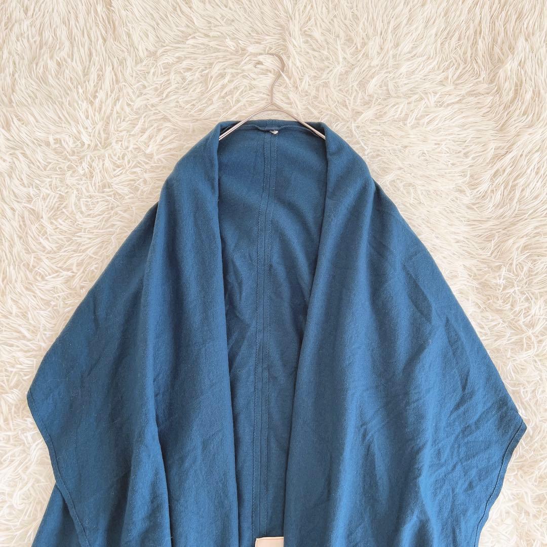 《シビラ》 (M) ウールロングケープジレ ボタンレス クラシカル 日本製 上品