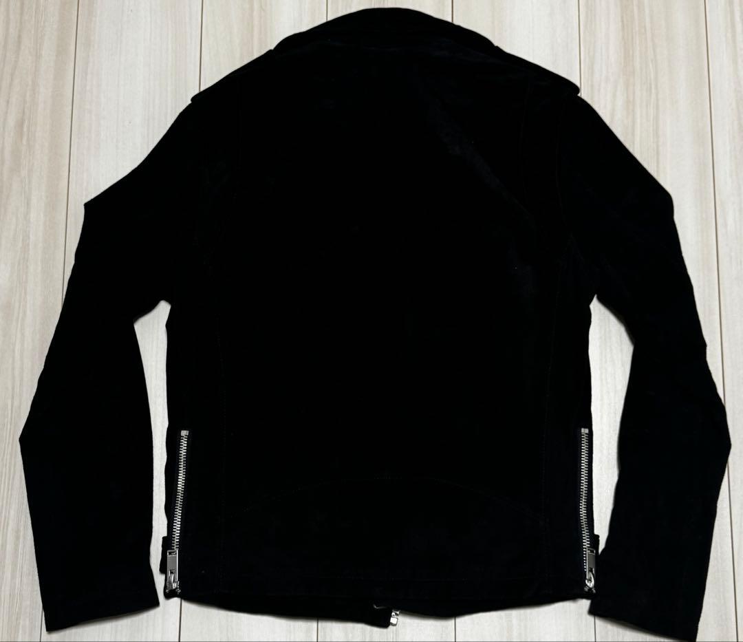 ZARA 黒 本革スエード ライダースジャケット