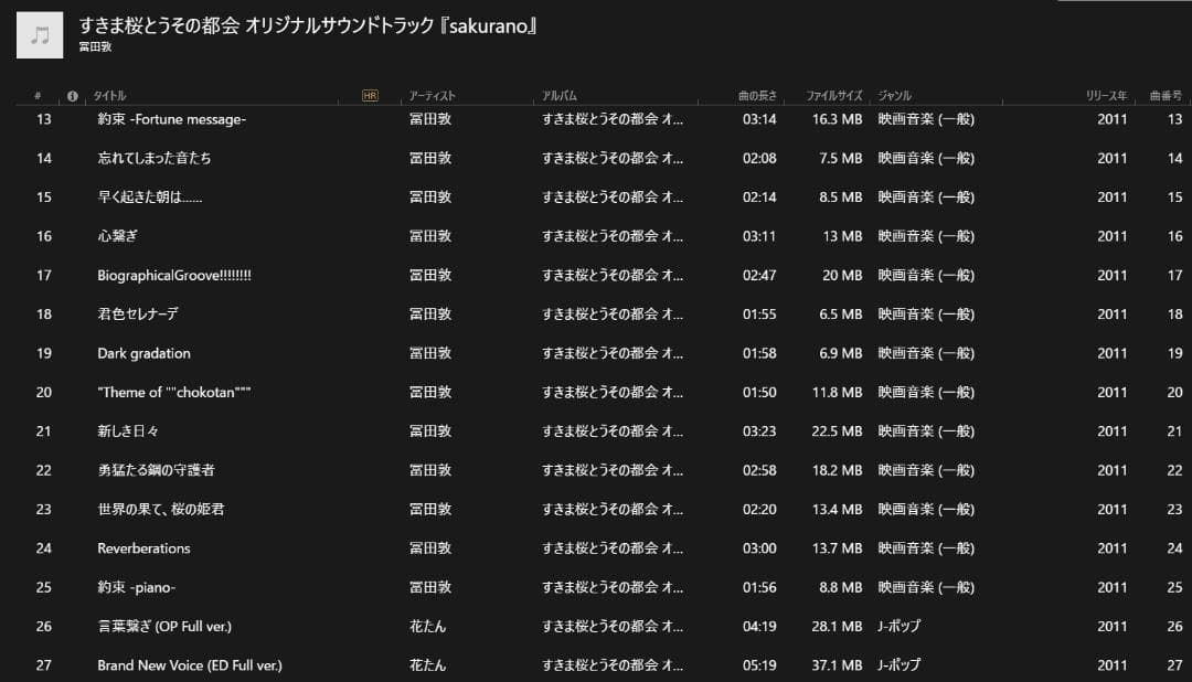 すきま桜とうその都会　オリジナルサウンドトラック　「Sakurano」