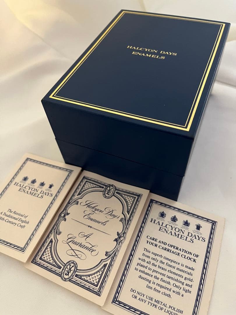 Halcyon Days 装飾時計 専用ボックス、説明書付き