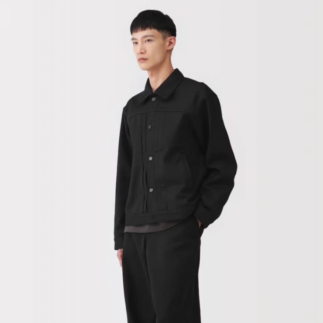 MUJI Labo　紳士 　再生ポリエステルデニムジャケット　黒　M
