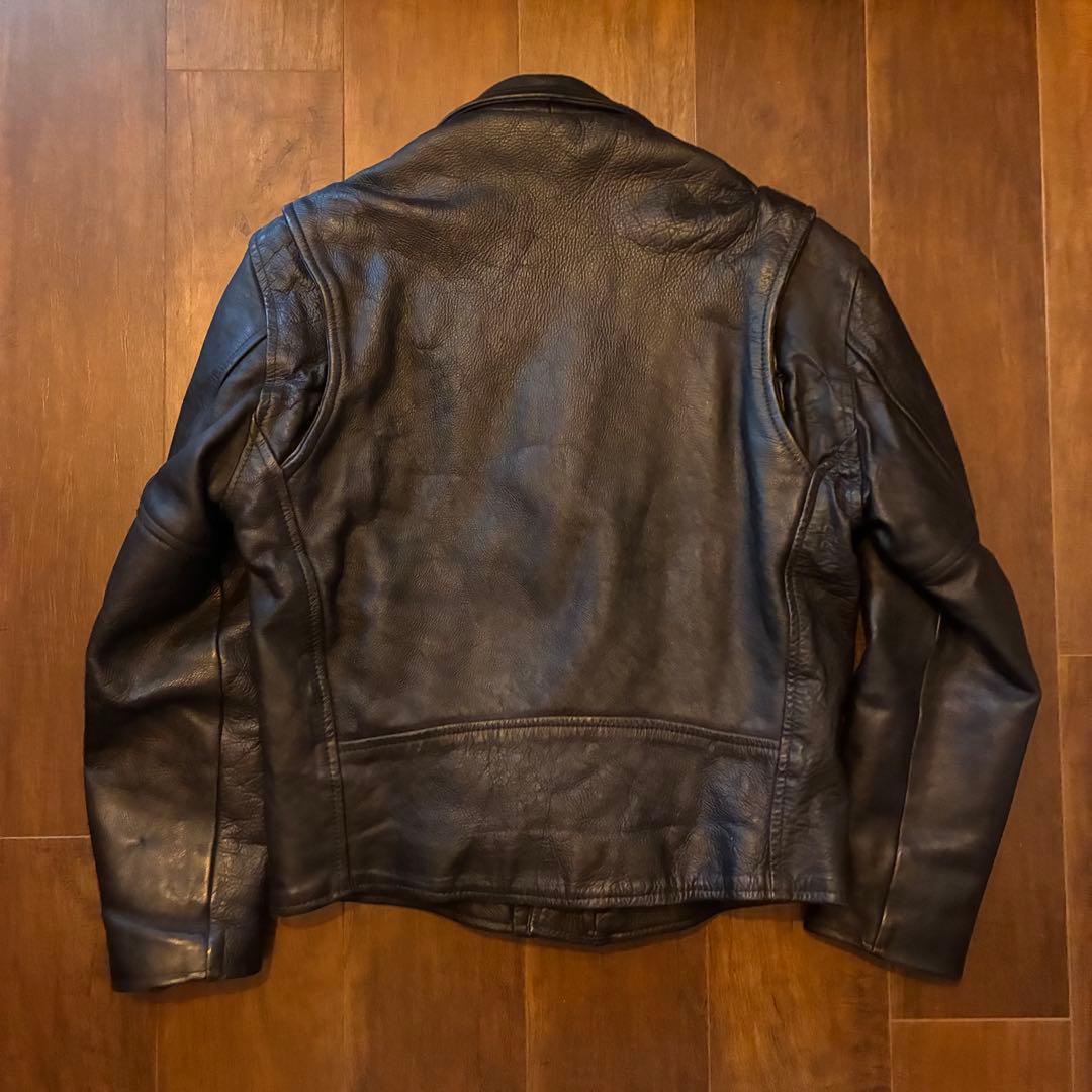 80s vintage レザーダブルライダースジャケット 古着