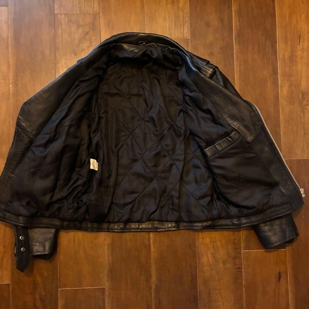 80s vintage レザーダブルライダースジャケット 古着