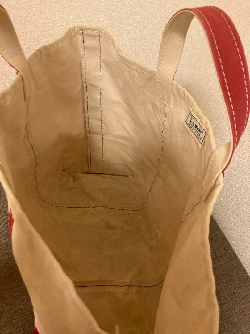 いっくんL.L.Bean トートバッグ アイボリー/レッド