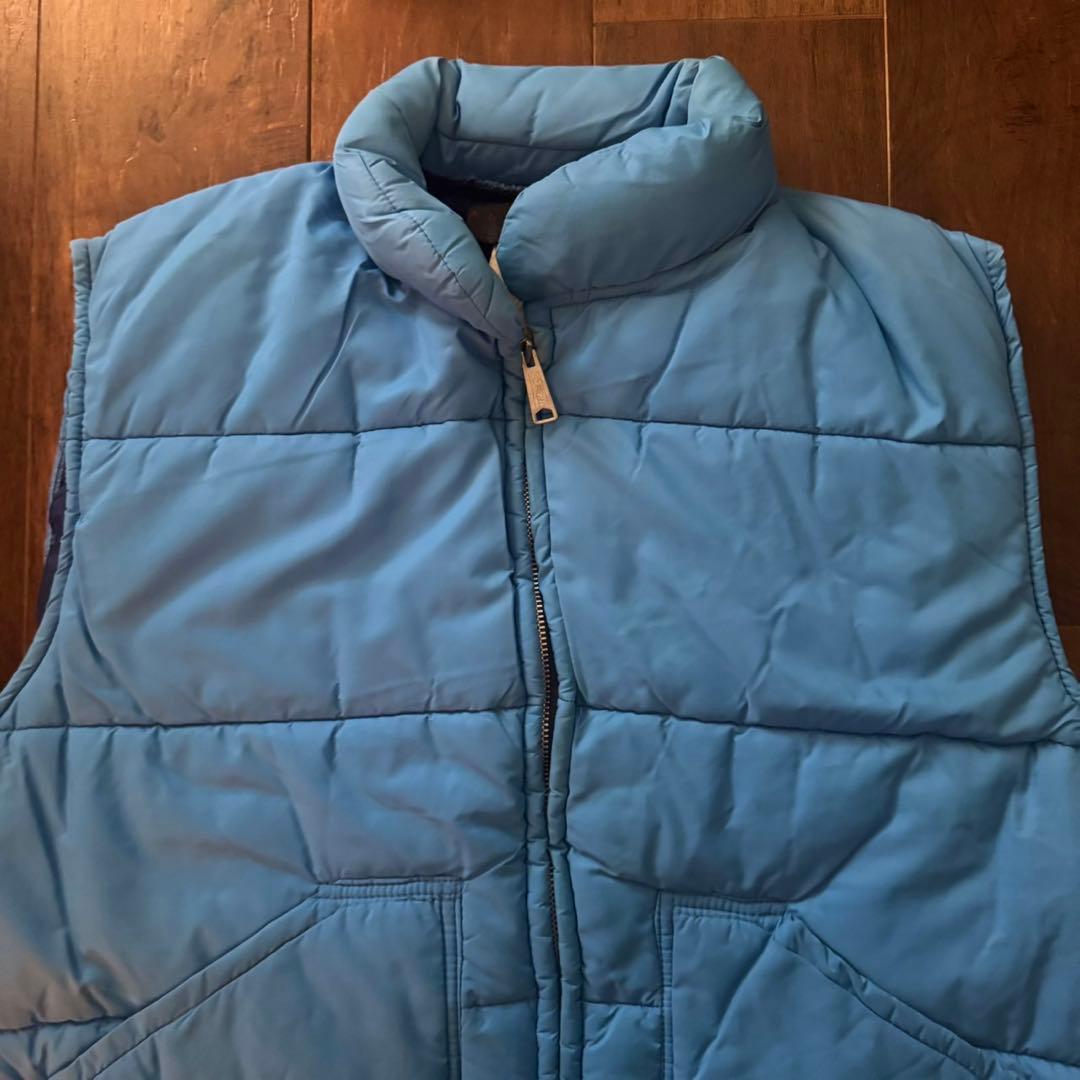 70s us vintage A&M ダウンベスト 古着 青 XL