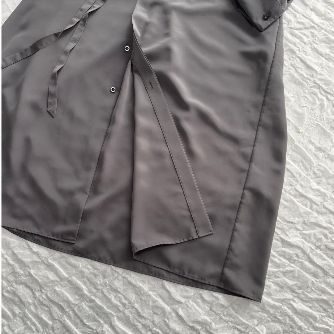 【1度着用のみ美品】 ハイク タフタドレス 23SS ロングシャツワンピース