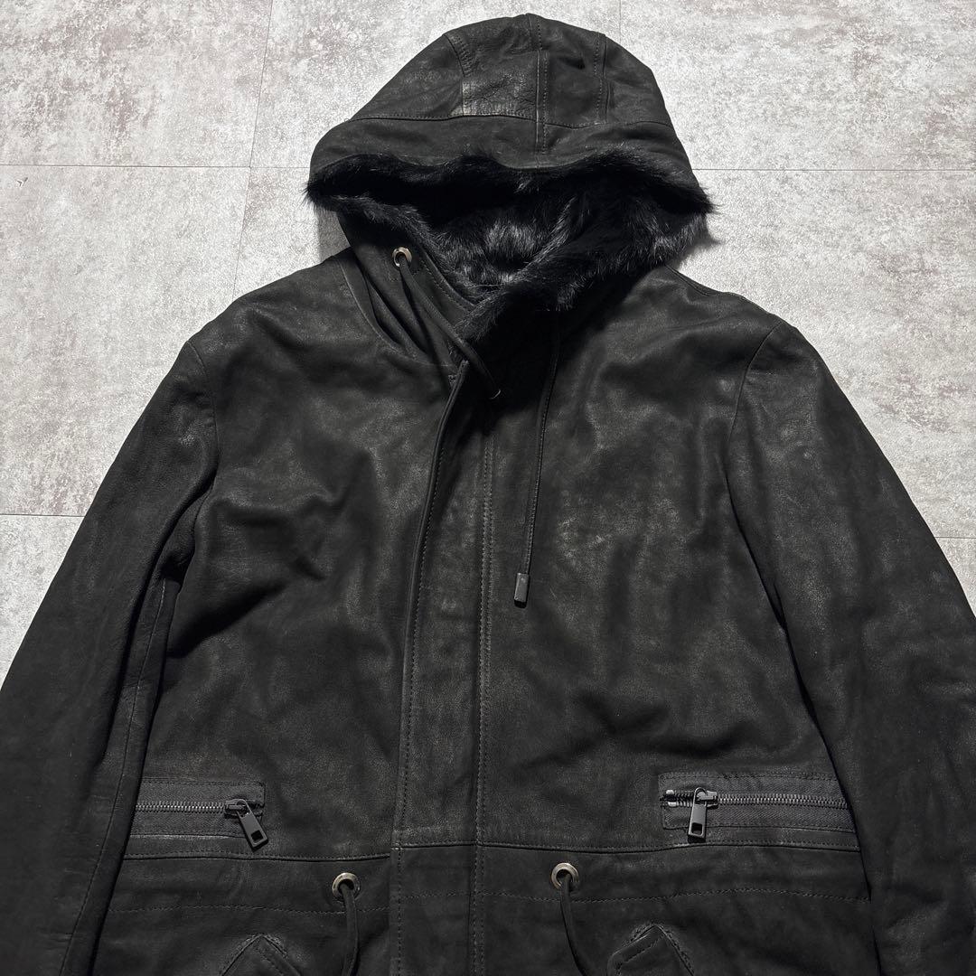 ブラック！　giorgio brato レザー　モッズコート　julius 黒