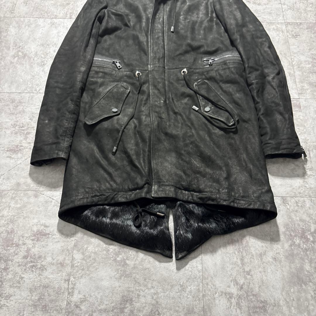 ブラック！　giorgio brato レザー　モッズコート　julius 黒