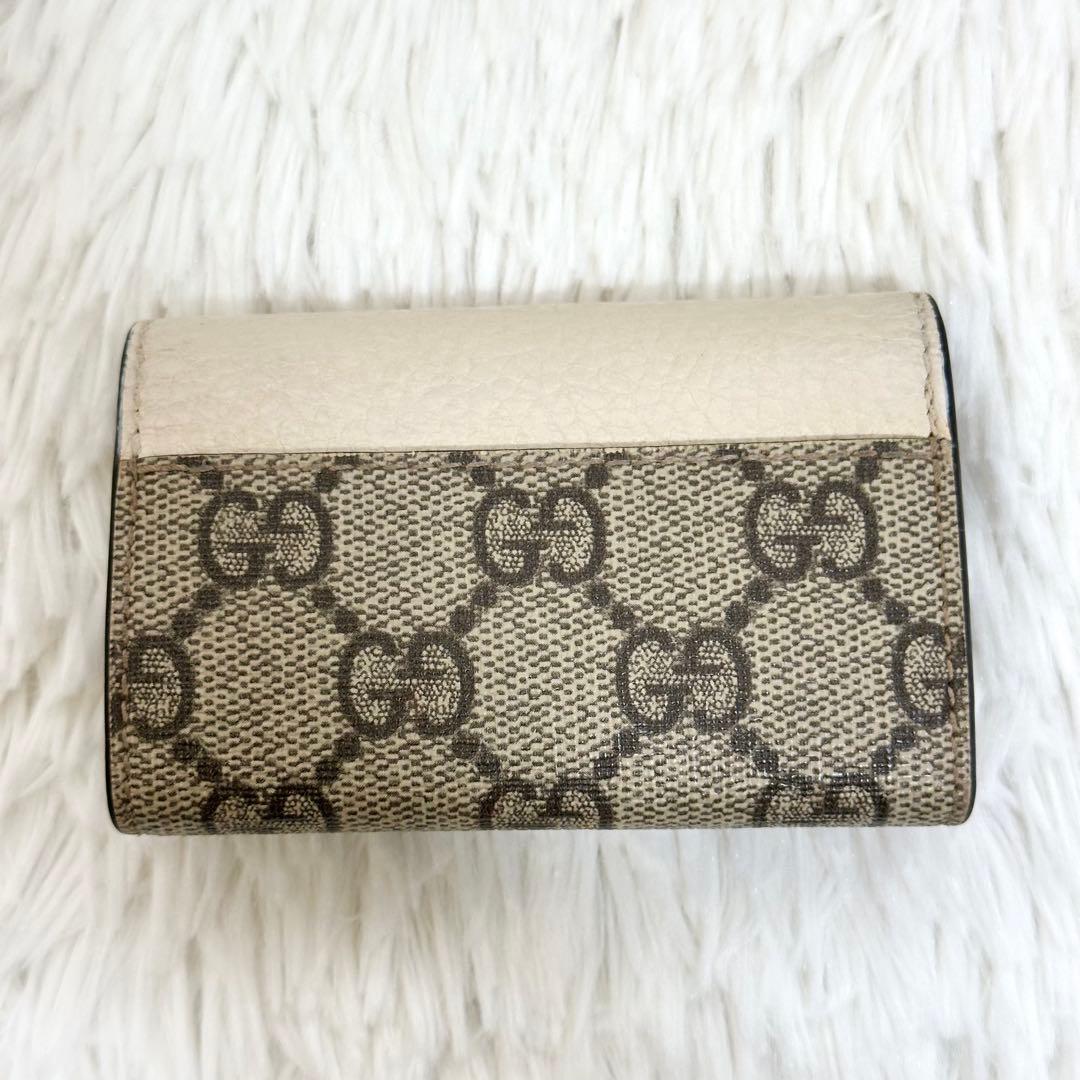 GUCCI キーケース 6連 GGマーモント GGスプリーム ホワイト