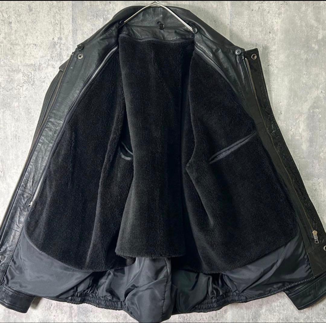 Tossさま専用　高級 牛革 レザージャケット ボアライナー オールブラック本革