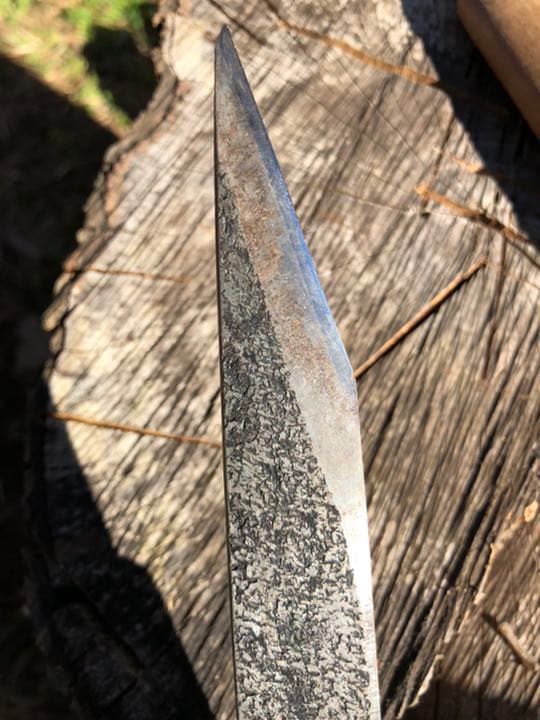 菊大竜 鞘付き 打ち刃物 小刀 青入