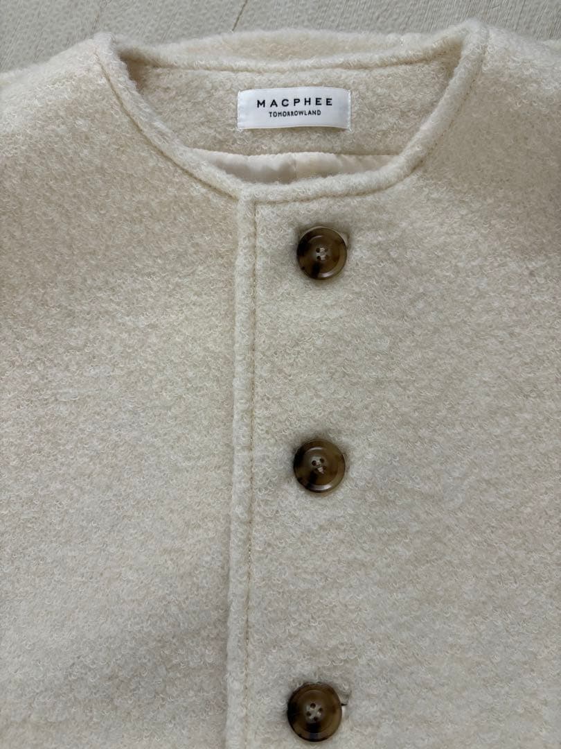 MACPHEE トゥモローランド シープパイル クルーネックジレ