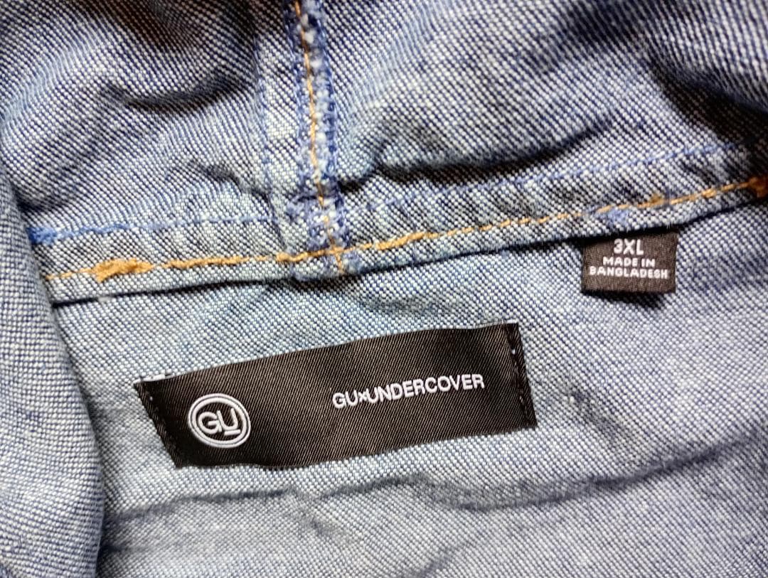 【3XL】GU×UNDERCOVER　デニムジップアップパーカ　4L　大きい