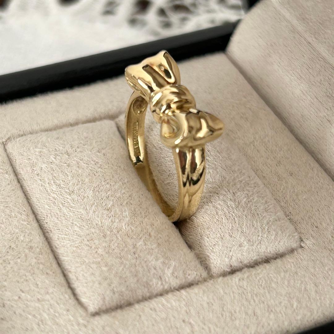 Tiffany & Co.☆彡ティファニー K18 希少なリボンリング　13号