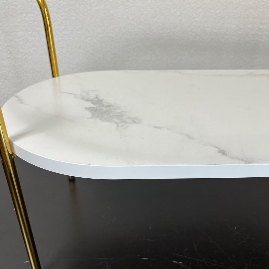 Francfranc レガート コーヒーテーブル S ゴールド大理石調ガラス天板