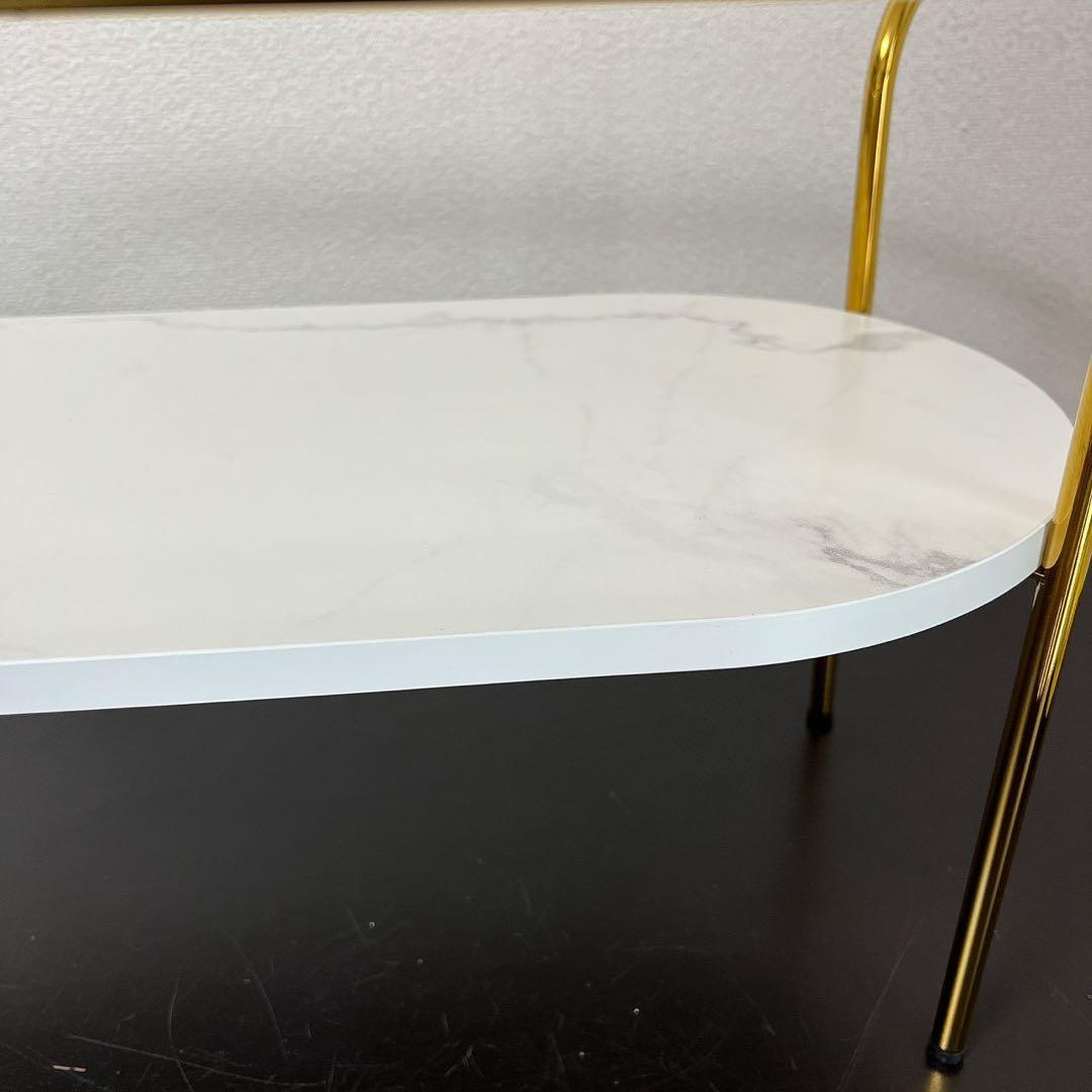 Francfranc レガート コーヒーテーブル S ゴールド大理石調ガラス天板