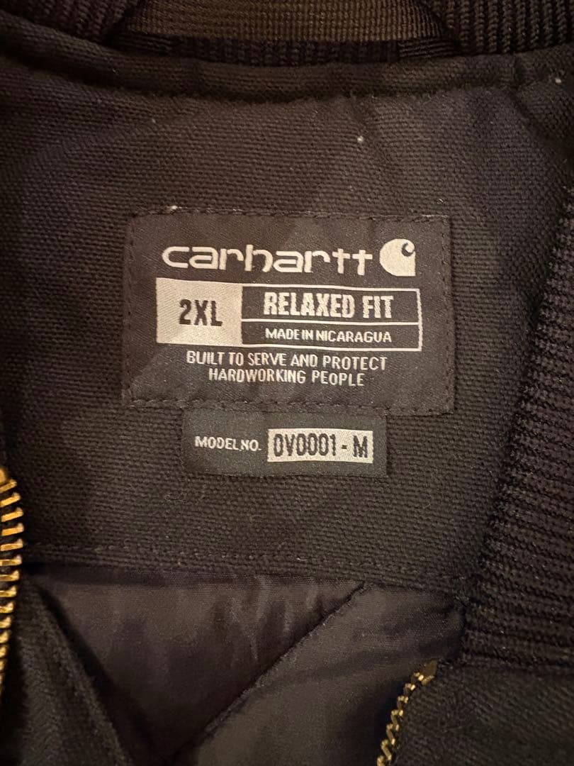 Carhartt ブラック ダウンベスト 2XL